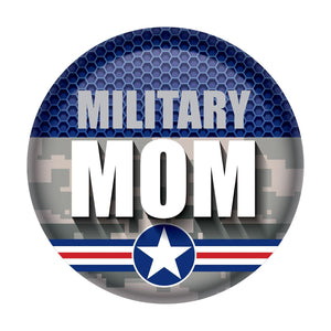 Military Mom Button- Navy- Star - Bulk 6 Pack