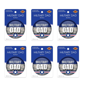 Beistle Military Dad Button (Case of 6)