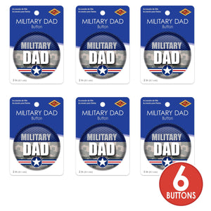 Beistle Military Dad Button (Case of 6)