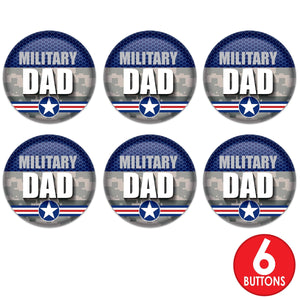 Beistle Military Dad Button (Case of 6)