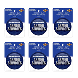 Beistle I Support Our Armed Services Button (Case of 6)