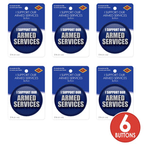 Beistle I Support Our Armed Services Button (Case of 6)