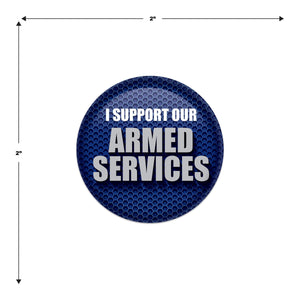 Beistle I Support Our Armed Services Button (Case of 6)