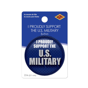 Beistle I Proudly Support U S Military Button (Case of 6)