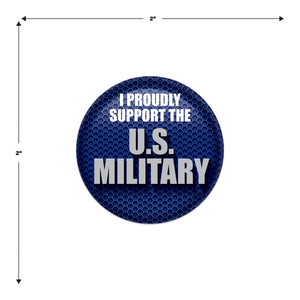 Beistle I Proudly Support U S Military Button (Case of 6)