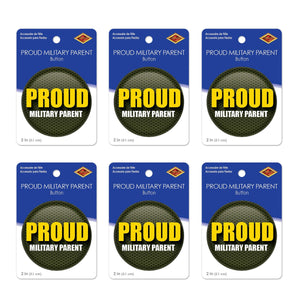 Beistle Proud Military Parent Button (Case of 6)