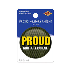 Beistle Proud Military Parent Button (Case of 6)