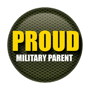 Proud Military Parent Button - Green - Bulk 6 Pack