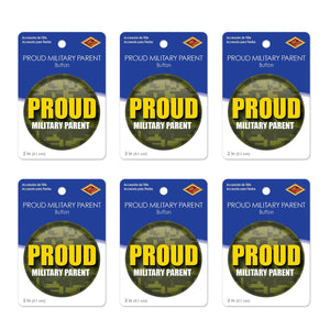 Beistle Proud Military Parent Button (Case of 6)