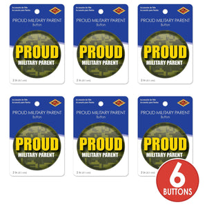 Beistle Proud Military Parent Button (Case of 6)