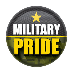 Military Pride Button- Army- Star - Bulk 6 Pack