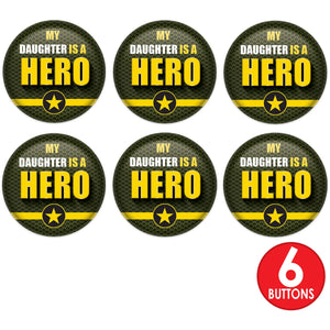 Beistle My Daughter Is A Hero Button (Case of 6)