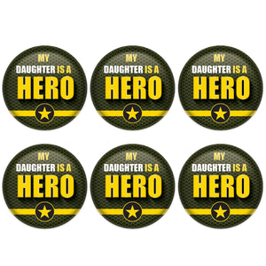 Beistle My Daughter Is A Hero Button (Case of 6)