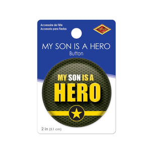 Beistle My Son Is A Hero Button (Case of 6)