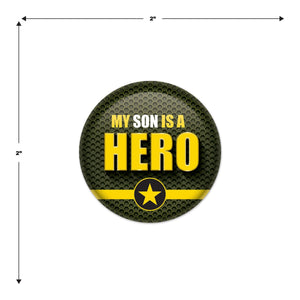 Beistle My Son Is A Hero Button (Case of 6)