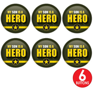 Beistle My Son Is A Hero Button (Case of 6)