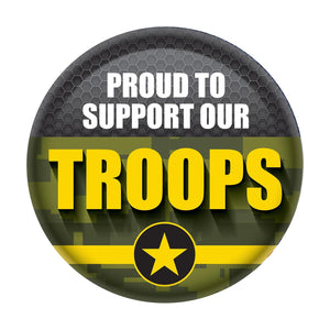 Proud To Support Our Troops Button- Army - Bulk 6 Pack