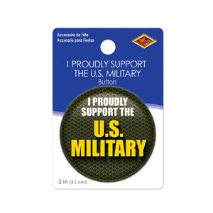 Beistle I Proudly Support The US Military Button (Case of 6)