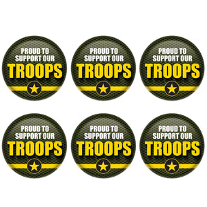 Beistle Proud To Support Our Troops Button (Case of 6)