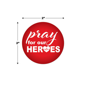 Beistle Pray For Our Heroes Button (Case of 6)