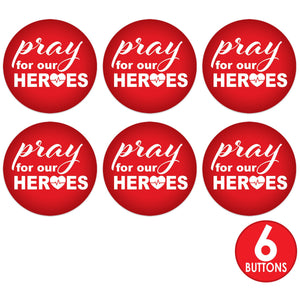 Beistle Pray For Our Heroes Button (Case of 6)