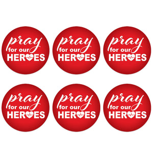 Beistle Pray For Our Heroes Button (Case of 6)