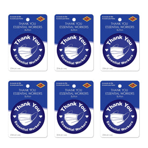 Beistle Thank You Essential Workers Button (Case of 6)