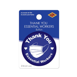 Beistle Thank You Essential Workers Button (Case of 6)