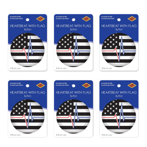 Beistle Heartbeat with Flag Button (Case of 6)