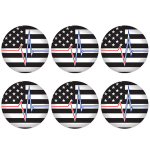 Beistle Heartbeat with Flag Button (Case of 6)