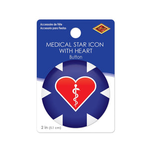 Beistle Medical Star Icon with Heart Button (Case of 6)