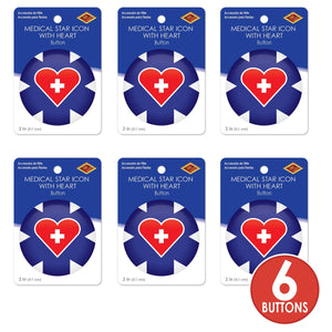 Beistle Medical Star Icon with Heart Button (Case of 6)