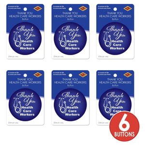 Beistle Thank You Health Care Workers Button (Case of 6)