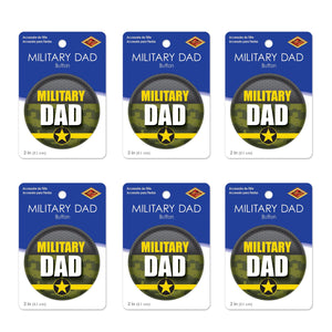 Beistle Military Dad Button (Case of 6)