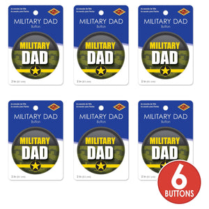 Beistle Military Dad Button (Case of 6)