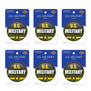 Beistle U.S. Military Button (Case of 6)