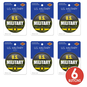 Beistle U.S. Military Button (Case of 6)