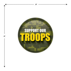 Beistle Support Our Troops Button (Case of 6)