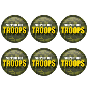 Beistle Support Our Troops Button (Case of 6)