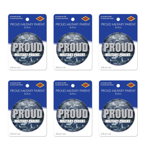 Beistle Proud Military Parent Button (Case of 6)