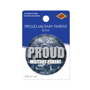 Beistle Proud Military Parent Button (Case of 6)