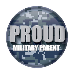 Proud Military Parent Button - Navy - Bulk 6 Pack