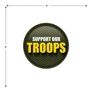 Beistle Support Our Troops Button (Case of 6)