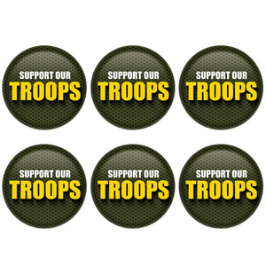 Beistle Support Our Troops Button (Case of 6)