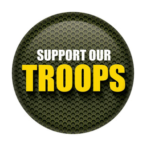 Support Our Troops Button - Green - Bulk 6 Pack