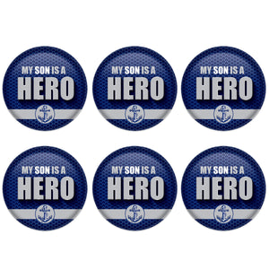 Beistle My Son Is A Hero Button (Case of 6)