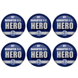 Beistle My Daughter Is A Hero Button (Case of 6)