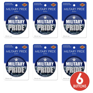 Beistle Military Pride Button (Case of 6)