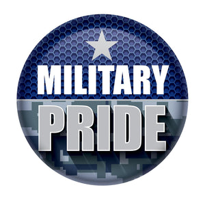 Military Pride Button- Navy- Star - Bulk 6 Pack