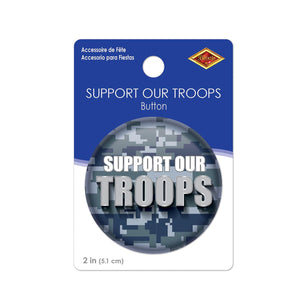 Beistle Support Our Troops Button (Case of 6)